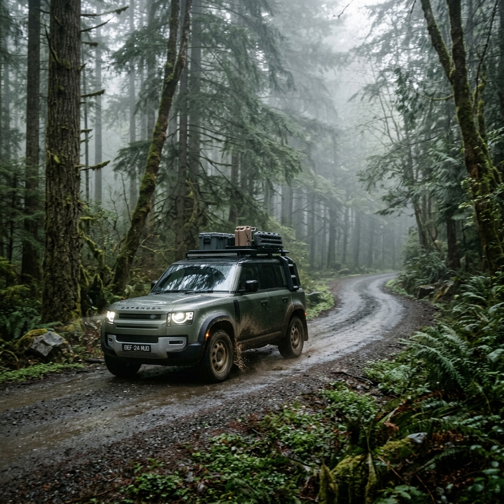 Luxury SUV in forest