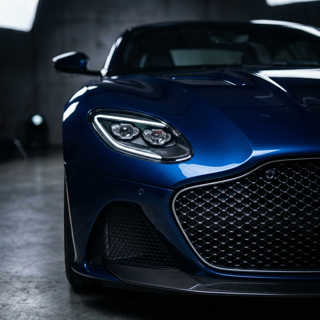 Sleek headlight and grill